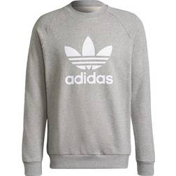 Adidas Adicolor Classics Trefoil Crewneck Sweatshirt - Medium Grey Heather/White