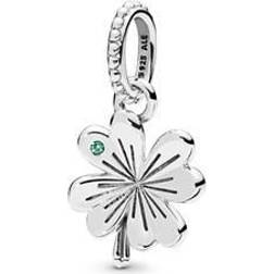 Pandora Lucky Four-Leaf Clover Pendant - Silver/Green