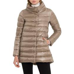 Herno Amelia Stand Collar Down Coat - Taupe