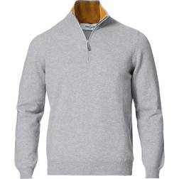 Gran sasso Wool/Cashmere Half Zip - Light Gray