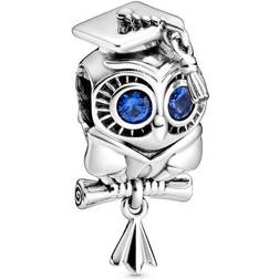 Pandora Wise Owl Graduation Charm - Silver/Blue