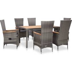 vidaXL 46043 Patio Dining Set, 1 Table incl. 6 Chairs