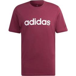 Adidas Essentials Embroidered Linear Logo T-shirt - Victory Crimson/White