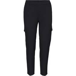 Vero Moda Maya Mid Rise Loose Cargo Pants - Black