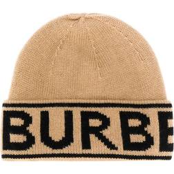 Burberry Logo Intarsia Cashmere Beanie - Archive Beige