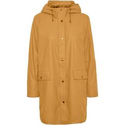 Vero Moda Asta Teddy Coated Rain Jacket - Yellow/Amber Gold