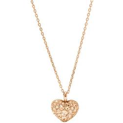 Fossil Glitz Heart Pendant Necklace - Rose Gold/Orange