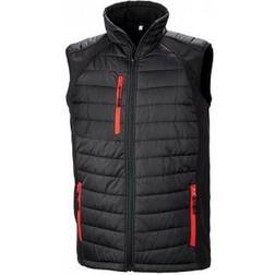 Result Black Compass Padded Softshell Gilet Unisex - Black/Red