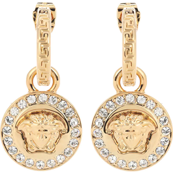 Versace Greca And Medusa Drop Earrings - Gold/Transparent