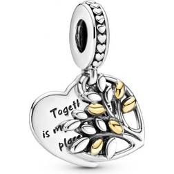 Pandora Two-Tone Family Tree Heart Dangle Charm - Silver/Gold