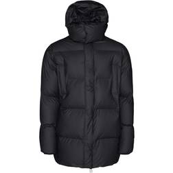 Rains Hooded Puffer Coat - Black