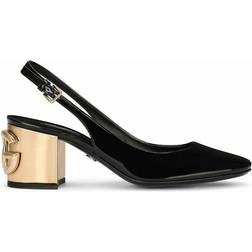 Dolce & Gabbana Patent Leather Slingbacks - Black