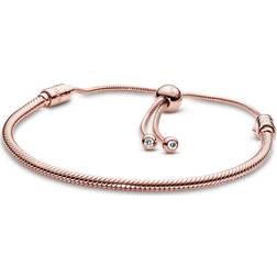 Pandora Moments Snake Chain Slider Bracelet - Rose Gold/Transparent