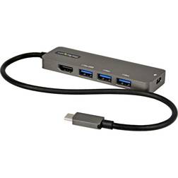StarTech USB C-HDMI/3xUSB A/USB C M-F 1ft