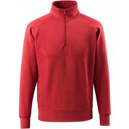 Mascot Crossover Sweatshirt with Half Zip - Red