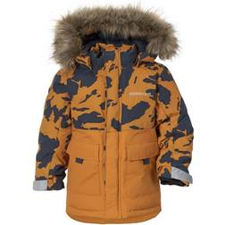 Didriksons Polarbjörnen Printed Kid's Parka - Burnt Glow Islands (503828-990)