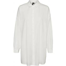 Vero Moda Bina Long Shirt - White/Snow White