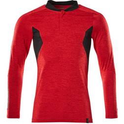 Mascot Accelerate Long Sleeved Polo Shirt - Traffic Red/Flecked/Black