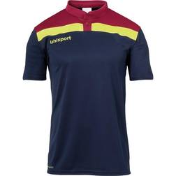 Uhlsport Offense 23 Polo Shirt - Navy/Bordeaux/Fluo Yellow