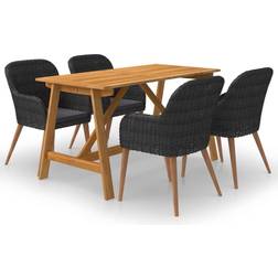 vidaXL 3068773 Patio Dining Set, 1 Table incl. 4 Chairs