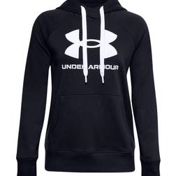 Under Armour Women's Rival Fleece Logo Hoodie - Black/White