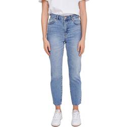 Noisy May Isabel High Waist Mom Jeans - Light Blue Denim