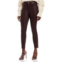 7 For All Mankind High Waisted Skinny Ankle Jeans - Coated Chocolate