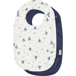 Cam Cam Copenhagen Bib W/pocket Sailboats/Navy 2-pack