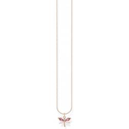 Thomas Sabo Charm Club Dragonfly Necklace - Rose Gold/Multicolour