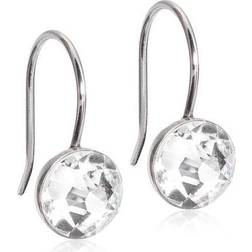 Blomdahl Pendant Bezel Earrings 8mm - Silver/Transparent