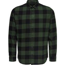 Only & Sons Checked Long Sleeved Shirt - Green/Forest Night