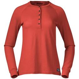 Bergans Lysebu Wool Henley T-shirt Women - Brick
