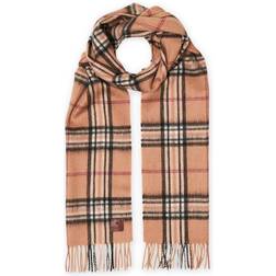 Amanda Christensen Merino Wool Check Scarf - Beige