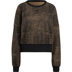 Adidas Originals All Over Print Animal Crew Sweatshirt - Black/Beige