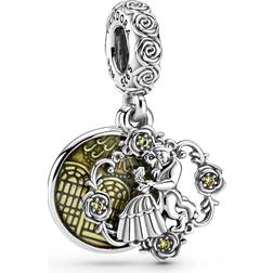 Pandora Disney Beauty And The Beast Dancing Dangle Charm - Silver/Yellow