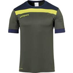Uhlsport Offense 23 Short Sleeved T-shirt Unisex - Dark Olive/Navy/Fluo Yellow