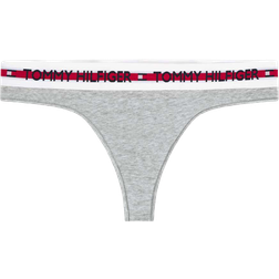 Tommy Hilfiger Logo Organic Cotton Blend Thong - Mid Grey Heather