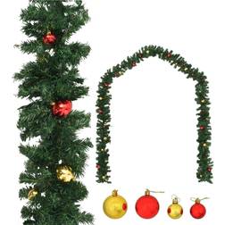 vidaXL Garlands Christmas with Balls Green 10m