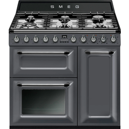 Smeg TR93GR Schwarz, Grau