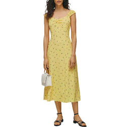 Whistles Forget Me Not Print Midi Dress - Yellow/Multi