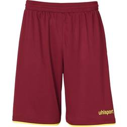 Uhlsport Club Shorts Unisex - Bordeaux/Fluo Yellow