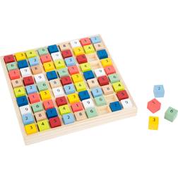 Small Foot 11164 Colourful Sudoku "Educate" made of wood, with 81 number cubes in bright colours for puzzling, from 6 years on