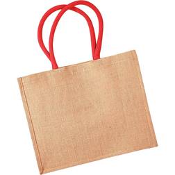 Westford Mill Classic Jute Shopper - Natural/Bright Red