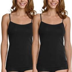 Schiesser Cotton Essentials Spaghetti Tops 2-pack - Black