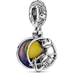 Pandora Disney Nightmare Before Christmas Double Dangle Charm - Silver/Yellow/Purple