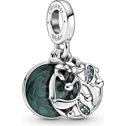 Pandora Christmas Mistletoe Dangle Charm - Silver/Green