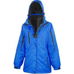 Result Women's 3 In 1 Softshell Journey Jacket with Hood - Royal/Black