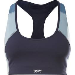 Reebok Lux Racer Padded Colorblock Sports Bra - Vector Navy