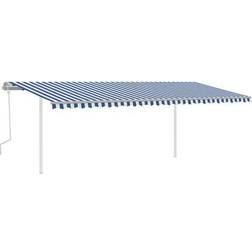 vidaXL Manual Retractable Awning with LED