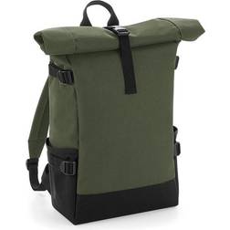 BagBase Block Roll-Top Backpack - Olive Green/Black